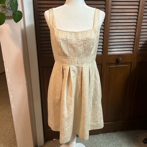 Shoshanna Beige Gold Cocktail Dress - Size 8
